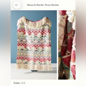 Tammy Kanat for Anthropologie Weave & Wonder Throw Blanket and Pillow